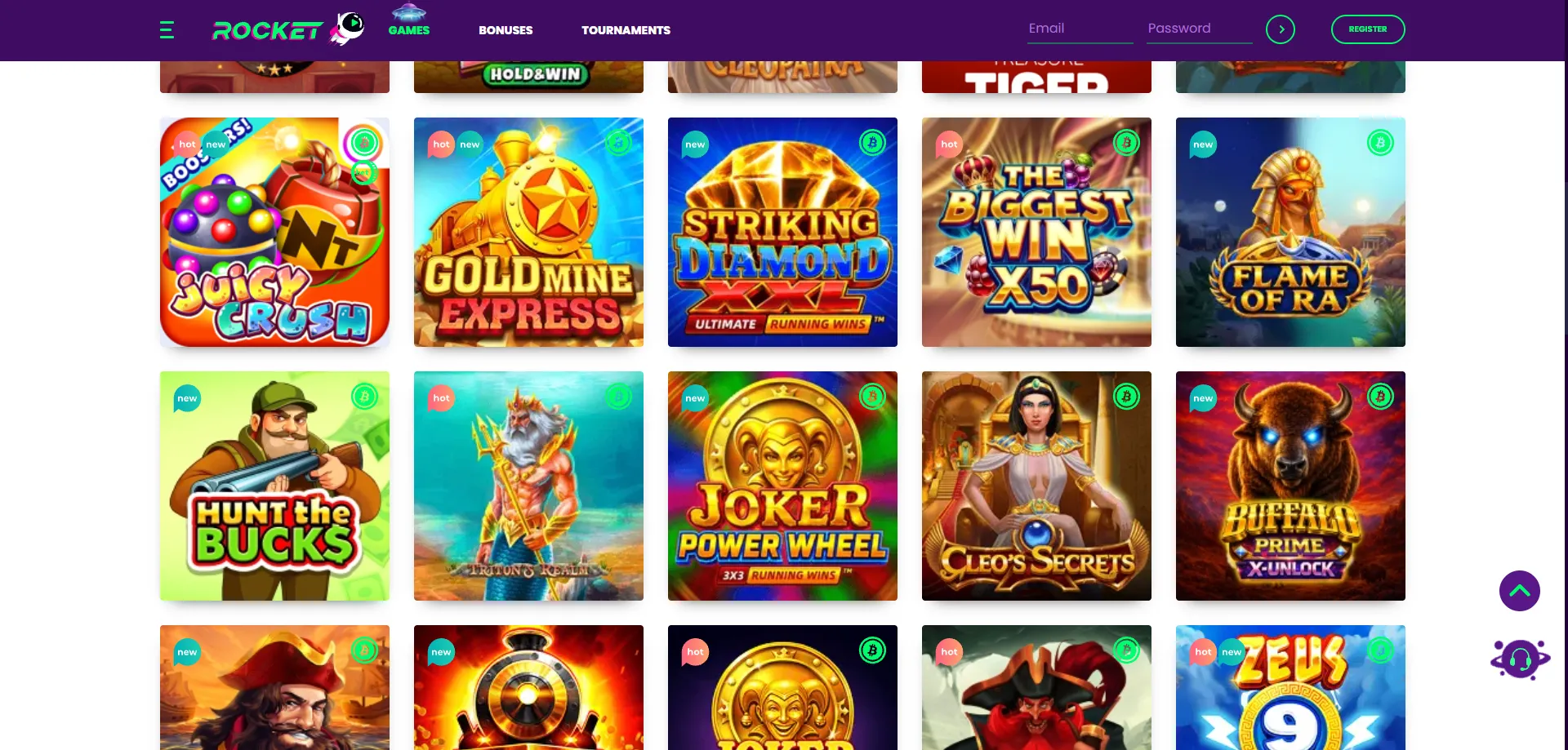 Casino Rocket mobile slots and live dealer games on smartphone