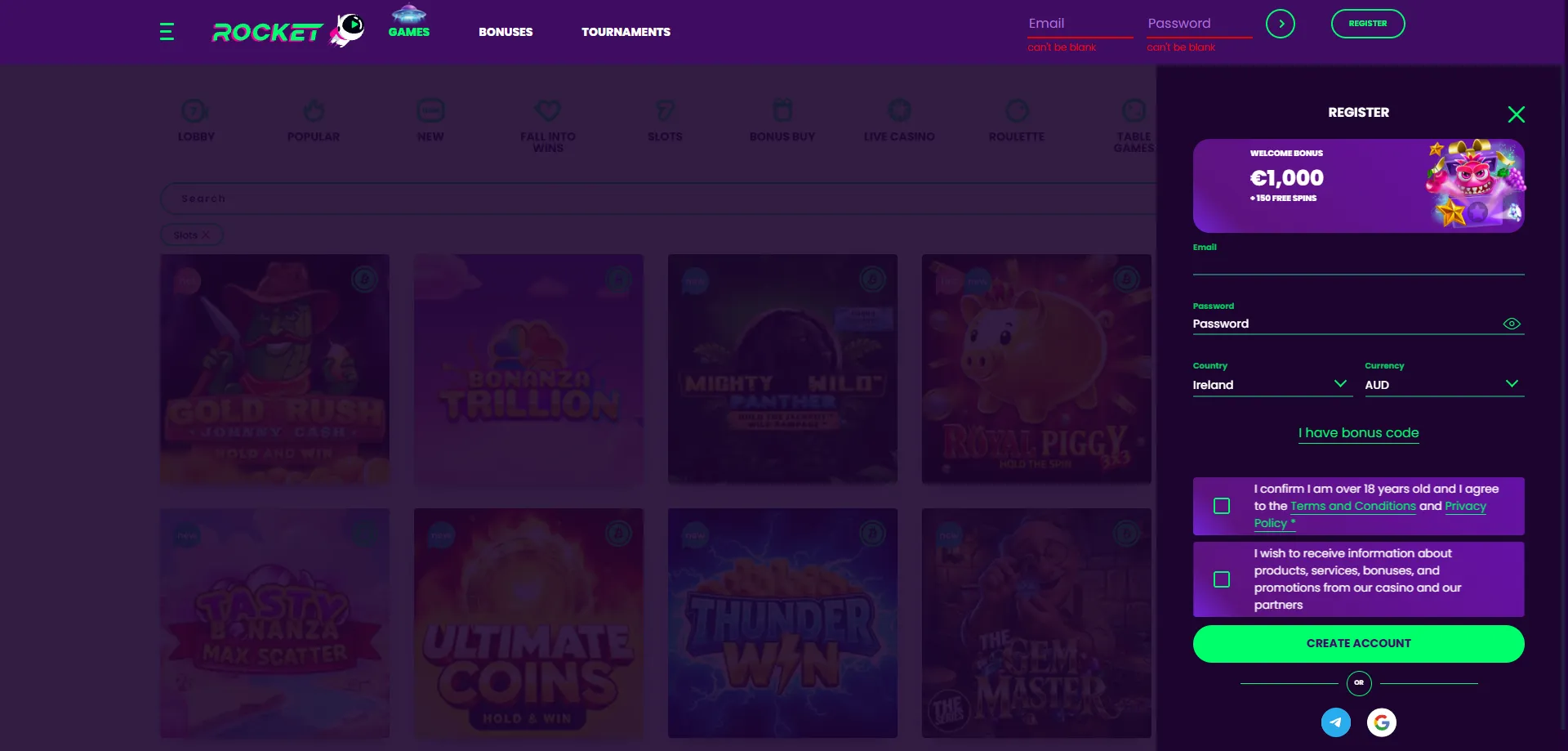 How to register at Casino Rocket — step-by-step sign-up guide